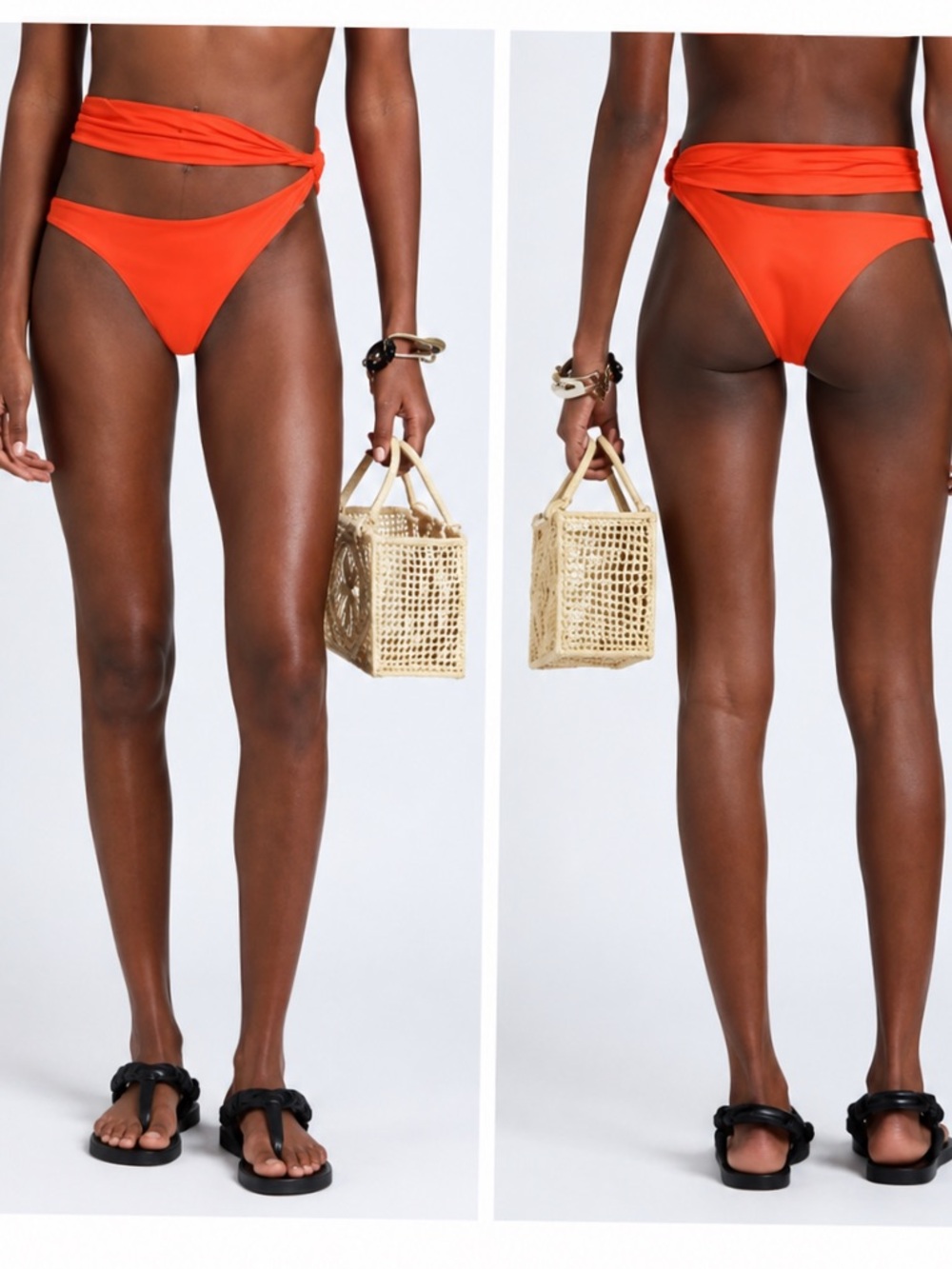 The Attico Crossover Draped Bikini Bottom M